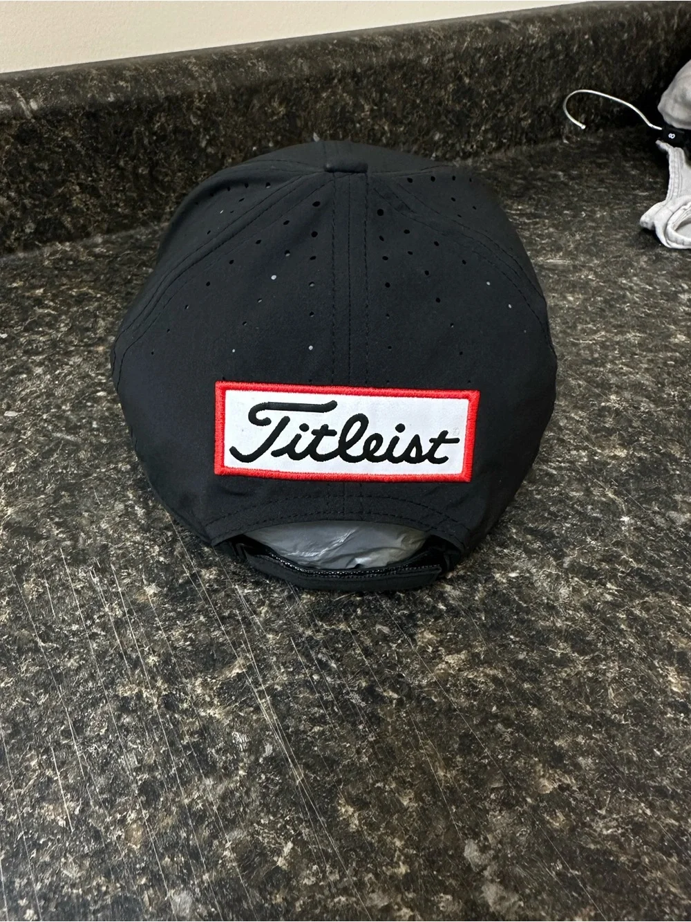 Titleist Black Hat with White Script Logo